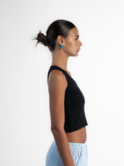 Stitched Black Tank Top