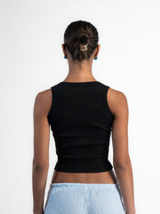 Stitched Black Tank Top