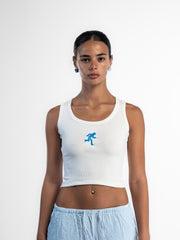 Stitched White Tank Top