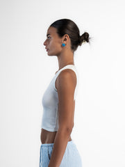 Stitched White Tank Top