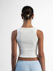 Stitched White Tank Top